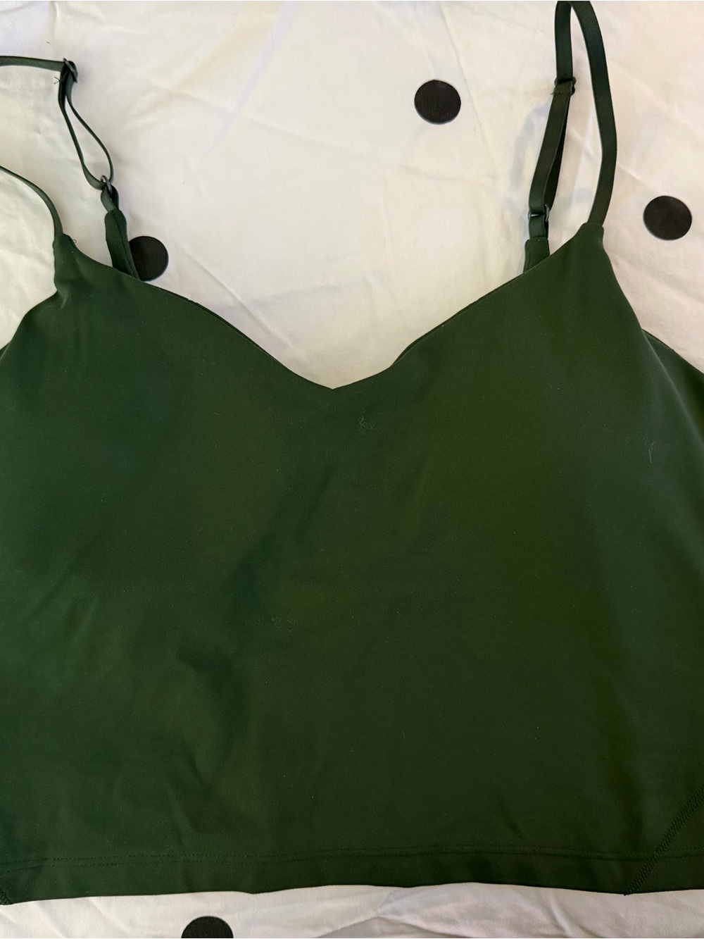 Lululemon Deep Green Satin Cami Top with Adjustable Straps - 14